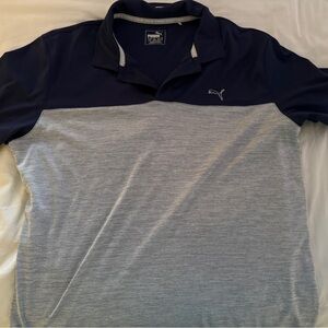 Puma Blue and Gray Polo Shirt Casual Comfort